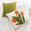 GobekUsa Embroidered Flower Pillowcase Cover for Home, Living Room, Sofa - Nordic Ins Style