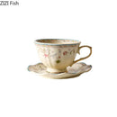 GobekUsa Elegant Floral Ceramic Cup & Saucer Set for Dining Table and Coffee Mug