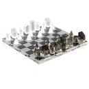 GobekUsa Crystal Glass Chess Set Geometric Design Home Decor Figurines.