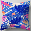 GobekUsa Blue Flower Leaves Pattern Pillowcase - Nordic Style Living Room Cushion Cover
