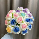 GobekUsa Knitted Rose Bouquet DIY Crochet Wedding Mother's Day Gift