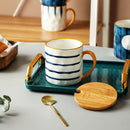 GobekUsa Japanese Style Ceramic Mug with Spoon and Lid