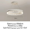GobekUsa Crystal Rings LED Chandelier Black&White Frame