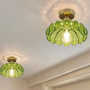 GobekUsa Glass Flush Mounted Ceiling Light Fixture - Modern Nordic Green Glass LED Ceiling Lamp