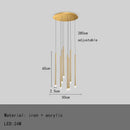 GobekUsa LED Chandelier: Modern Minimalist Gold Black Wire Adjustable Light Fixture for Dining Room