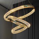 GobekUsa Crystal Ring Ceiling Chandelier | Stainless Steel | Luxury Home Decor