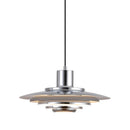 Art Deco White and Silver Aluminum Pendant Light