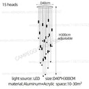 GobekUsa Golden Tube Chandelier: Modern Designer LED Staircase Light for Nordic Loft Apartment