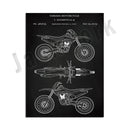 GobekUsa Dirt Bike Patent Blueprint Poster Canvas Wall Art