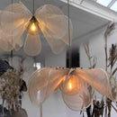 Wabi-Sabi White Fabric Flower Pendant Light