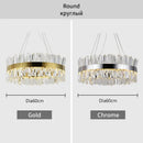 GobekUsa Crystal LED Chrome Pendant Chandelier for Kitchen Dining Living Room