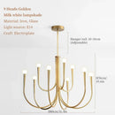 GobekUsa French Style Black Pendant Light Luxury Led Chandelier Room Decor