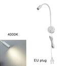 GobekUsa Dimmable LED Wall Sconce Lamp for Bedroom, Living Room, Kids Room - 3W Adjustable Gooseneck Reading Light