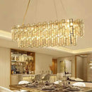 GobekUsa Gold Steel Crystal Pendant Chandelier - Luxury LED Dining Room Hanging Lamp