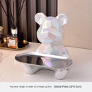 GobekUsa Geometric Bear Piggy Bank Key Tray Cosmetic Bookshelf Statue & Storage Box