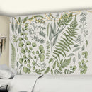 GobekUsa Botanical Tapestry Wall Hanging Fern Leaves Boho Nature Aesthetic Room Decor