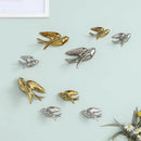 GobekUsa Golden Bird Swallow Sculpture Wall Decor Three-dimensional Handicrafts