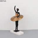 GobekUsa Golden Ballerina Sculpture Desk Ornament Aesthetic Room Decor Figure