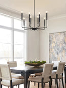 GobekUsa Industrial Retro Chandelier Lighting for Kitchen Dining Room with 8 Heads