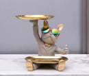 GobekUsa French Bulldog Tray Statue: Stylish Bulldog Storage Decor for Modern Home & Office.