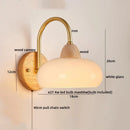GobekUsa LED Glass Iron Wood Wall Light Fixture Modern Nordic Bedside Lamp