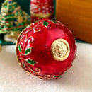 GobekUsa Jingle Bell Trinket Box With Crystals, Hand-painted, Christmas Tree Decor