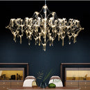 GobekUsa Crystal Chandelier: Luxury Modern Starry Ceiling Light for Living Room, Bedroom, Restaurant