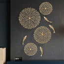 GobekUsa Gold Coral Carp Lotus Leaf Fish Wall Decor Ornaments