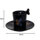 GobekUsa Butterfly Pattern Ceramic Cup & Saucer Set for Dining Table and Coffee