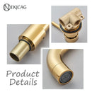 GobekUsa Gold Basin Faucet: Single Handle, Hot & Cold Water, Matte Black Finish