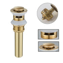 GobekUsa Gold Large Round Bathroom Pop-up Drain for Copper Washbasin Sink