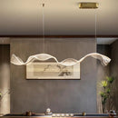 GobekUsa Acrylic Ribbon LED Pendant Chandelier - Designer Dining Room Hanging Lamp