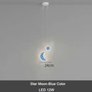 GobekUsa Kids Star Cloud Moon Pendant Lamp with Remote Control Dimming