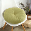 GobekUsa Grey Linen Round Floor Pillow Seating Cushion with Zippered Cover Pouf
