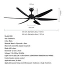 GobekUsa 66" Plastic Blade Ceiling Fan with LED Light and Remote Control