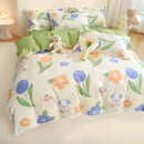 GobekUsa Cotton Printed Bedding Set: Thick & Cozy Single Bedclothes for Adults & Kids