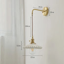GobekUsa Ceramic LED Wall Lamp Pull Chain Bedroom Bathroom Mirror Light