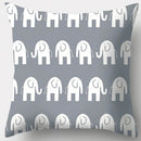 GobekUsa Grey Geometry Leaves Floral Stripes Plaids Print Lumbar Pillow Case
