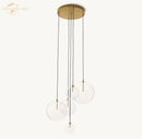 GobekUsa Clear Glass Globe Cluster Chandeliers Pendant Lights for Living Room and Staircase