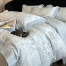 GobekUsa Eucalyptus Fiber Flowers Bedding Set: Duvet Cover, Bed Sheet, Pillowcase - 4Pcs