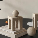 GobekUsa Archway Shape Travertine Sculpture Figurine Statue for Home Decor