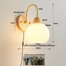 GobekUsa LED Glass Wall Sconce Pull Chain Switch Modern Stair Light Fixtures