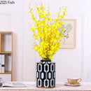 GobekUsa Geometric Stripes Ceramic Vase Home Decor Storage Tank Living Room Table