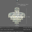 GobekUsa Large Crystal Chandelier Chrome Hanging Lamp for Dining Room Decor