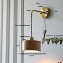 GobekUsa Ash Wood LED Wall Lamp with Pull Chain Switch for Home Decor