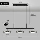 Modern Black Glass Multi-Pendant Chandelier With Remote