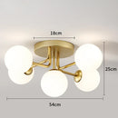 GobekUsa Gold Glass Ceiling Lamp. Modern Round Corrugated Design for Bedroom, Living Room, Cloakroom.