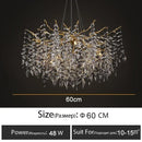 GobekUsa Branch Crystal Chandelier: Luxury LED Ceiling Light for Living Room & Dining Room