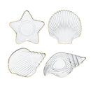 GobekUsa Electroplated Crystal Glass Dish Plate Saucer with Sea Features