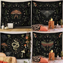 GobekUsa Botanical Witchy Tapestry: Hanging Boho Room Decor with Mushrooms and Snakes